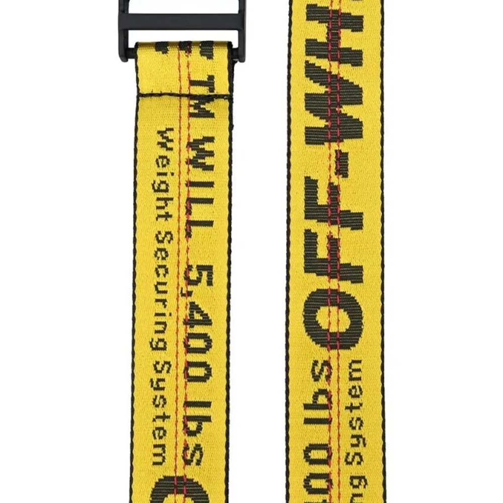 OFF-WHITE Yellow Industrial Logo Buckle Belt One Size - Picture 3 of 4
